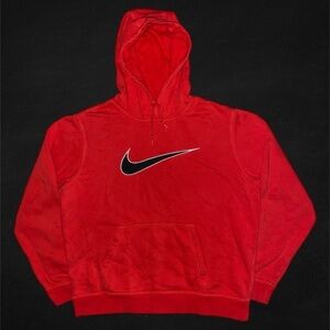 Nike Red Hoodie with Black Swoosh